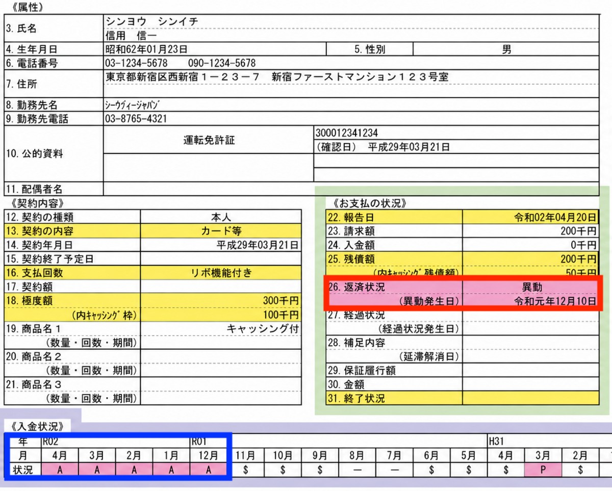 CIC情報開示報告書サンプル
