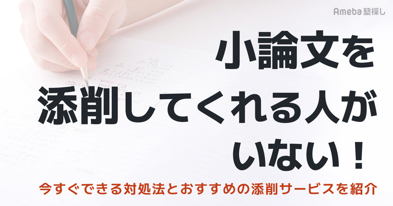 小論文を添削してくれる人がいない！今すぐできる7つの対処法とおすすめの添削サービスを紹介の画像