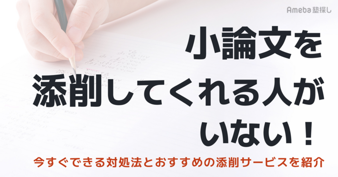 小論文を添削してくれる人がいない！今すぐできる7つの対処法とおすすめの添削サービスを紹介の画像